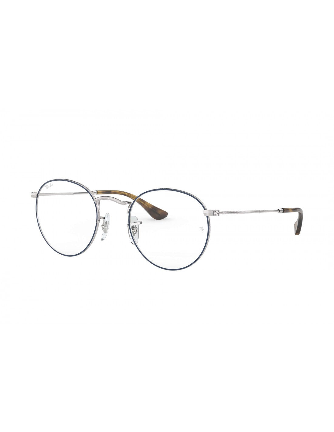 Ray Ban 3447v 2970 Round Metal Optics Blue Silver Original